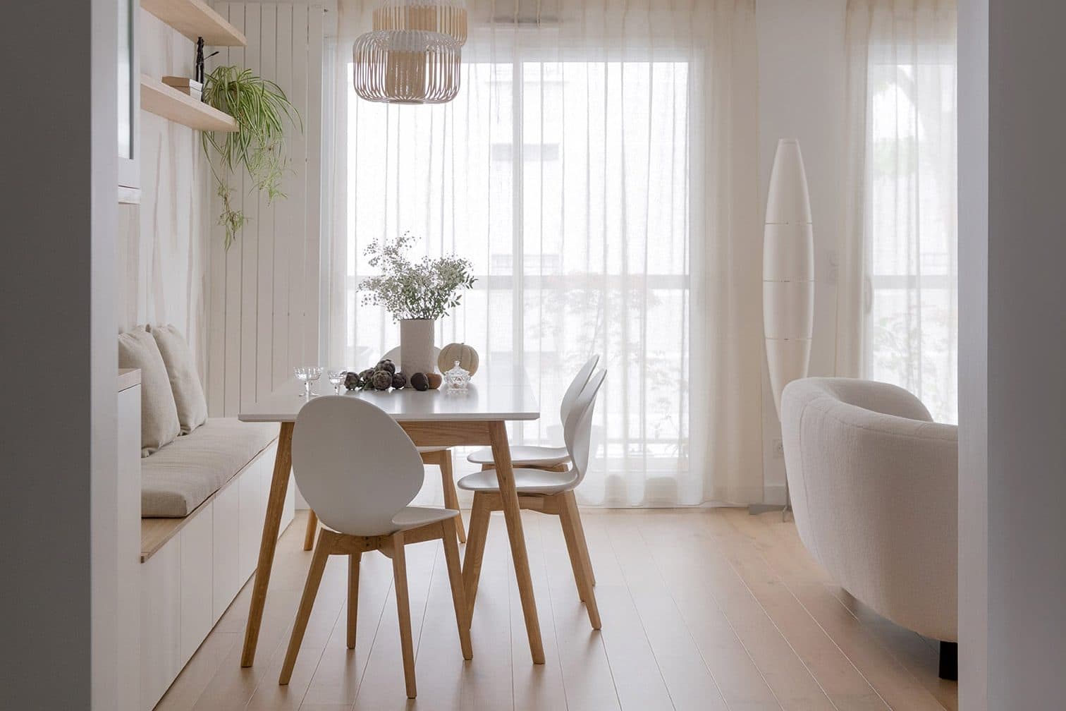 Salle à manger avec banquette sur mesure